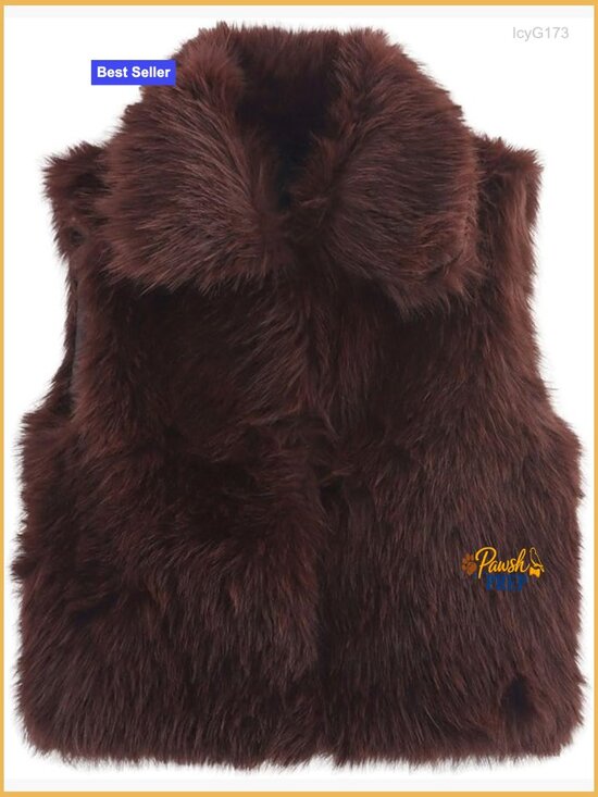 Jackets & Blazers - Furry Faux Fur Vest Sleeveless Lapel Collar Button Down Winter Crop Waistcoat